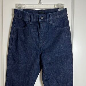 Uniqlo Skinny Straight High Waisted Dark Denim Jeans 25x30